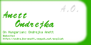 anett ondrejka business card